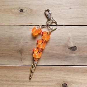 Hand made Roach clip Rubber ducky style Orange Duck Beaded ATM Card ClipLong